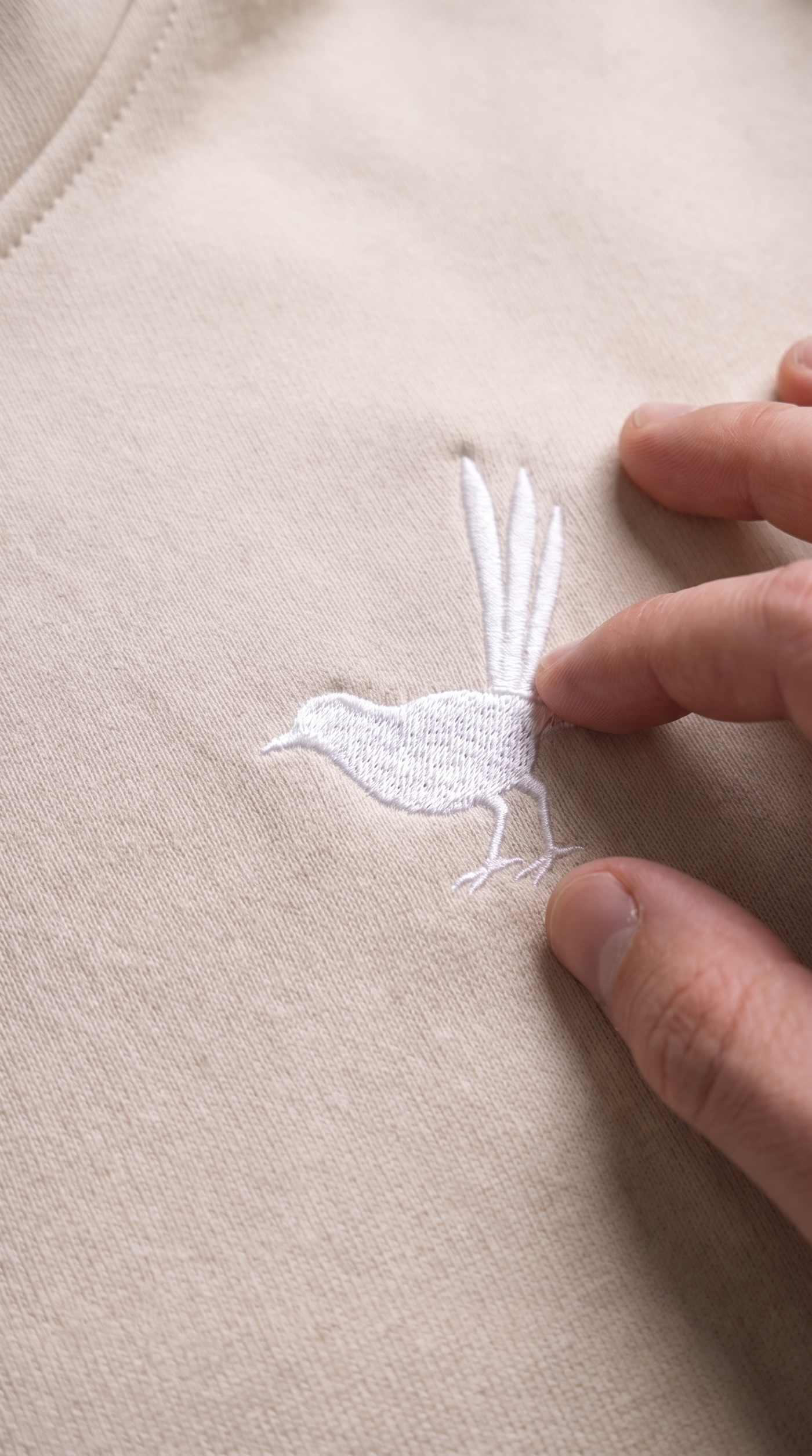 Stitched in, not printed on
